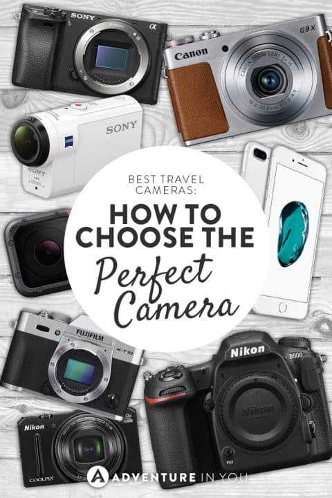 Travel Camera | Wondering how to choose the perfect travel camera? Here are out top recommendations for the best dslr, mirrorless, point and shoot, and action cameras #travelcameras #travelgear