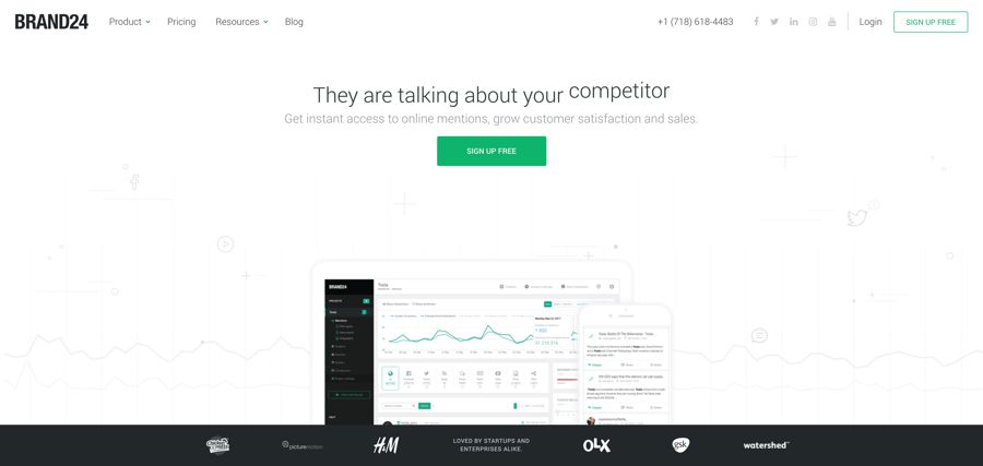 social media listening tool by brand 24