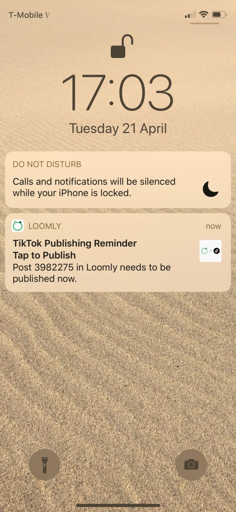 Loomly-TikTok-Integration-Publishing-Reminder-Push-Notification