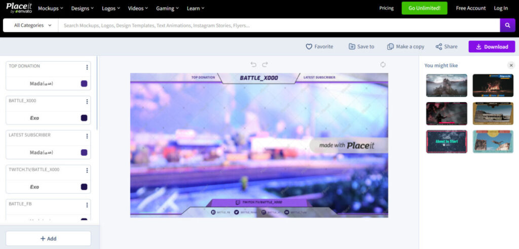  Placeit - Livestream Twitch Overlay Design