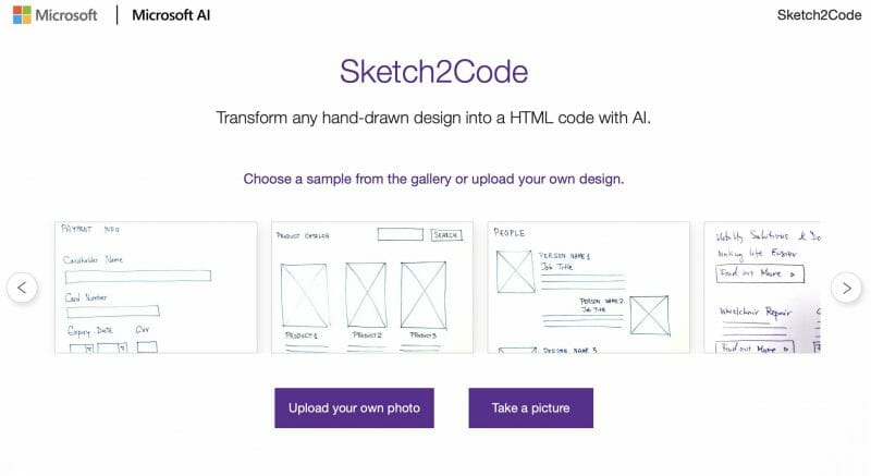 Sketch2Code