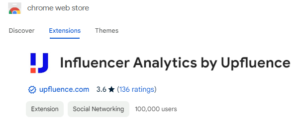 Upfluence google chrome extension
