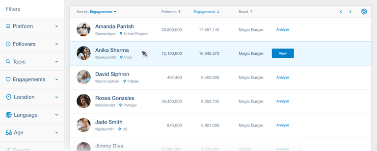 Brandwatch influencers