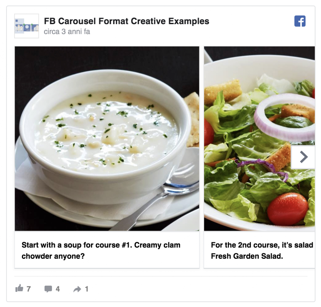 Facebook Carousel Ads